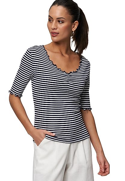 Zero 3/4-Arm-Shirt "zero Damen Streifenshirt mit Ringelsaum" 1 Stk. tlg. we günstig online kaufen