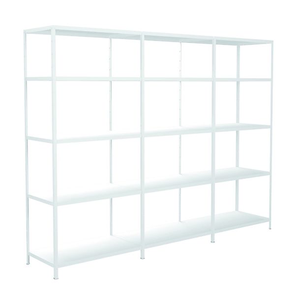Schulte Steck-Grund- und 2 x Anbauregale 200 cm x 280 cm x 50 cm Weiß günstig online kaufen