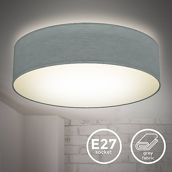 B.K.Licht Deckenleuchte Stoff-Deckenlampe Ø38cm 2-fammig E27 günstig online kaufen