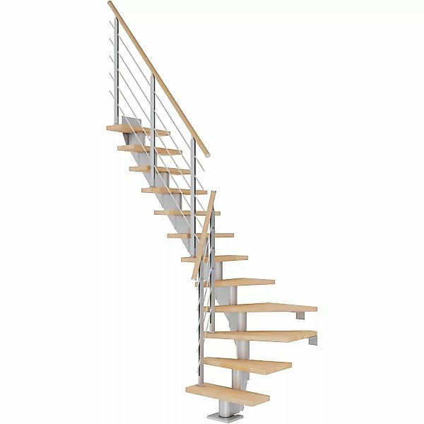 Dolle Mittelholmtreppe Frankfurt Buche Perlgrau GH bis 258 cm 1/4 - gew. 75 günstig online kaufen