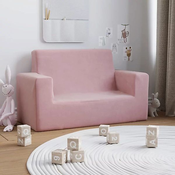 Vidaxl Kindersofa 2-sitzer Rosa Weich Plüsch günstig online kaufen