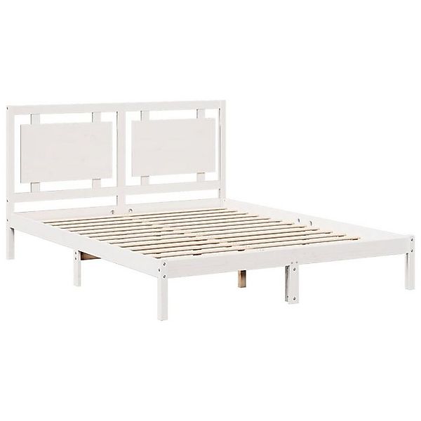 vidaXL Bett Massivholzbett Extra Lang ohne Matratze Weiß 140x210 cm günstig online kaufen