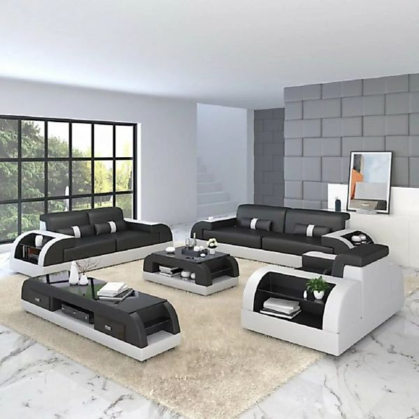 JVmoebel Sofa Moderne Schwarze Sofagarnitur 3+2 mit Stauraum Designer, Made günstig online kaufen