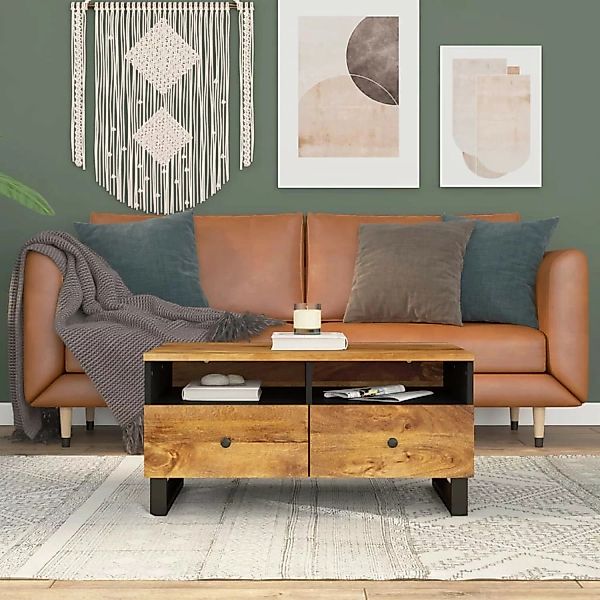vidaXL Couchtisch 80x54x40 cm Massivholz Mango & Holzwerkstoff Modell 1 günstig online kaufen