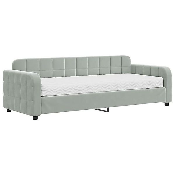 vidaXL Bett, Tagesbett mit Matratze Hellgrau 80x200 cm Samt günstig online kaufen
