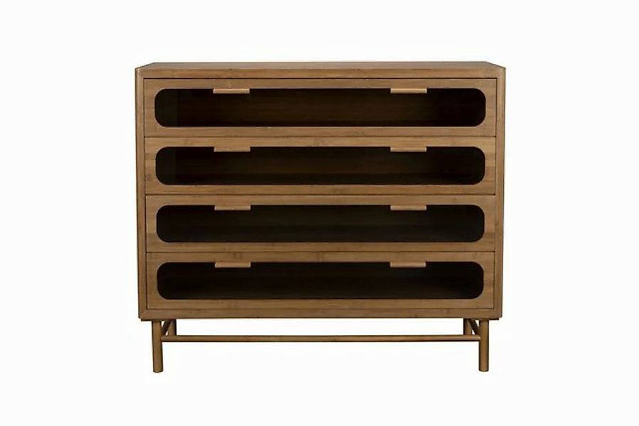 Dutchbone Stauraumschrank Retro Kommode Sideboard Caroun Bambus Rauchglas günstig online kaufen