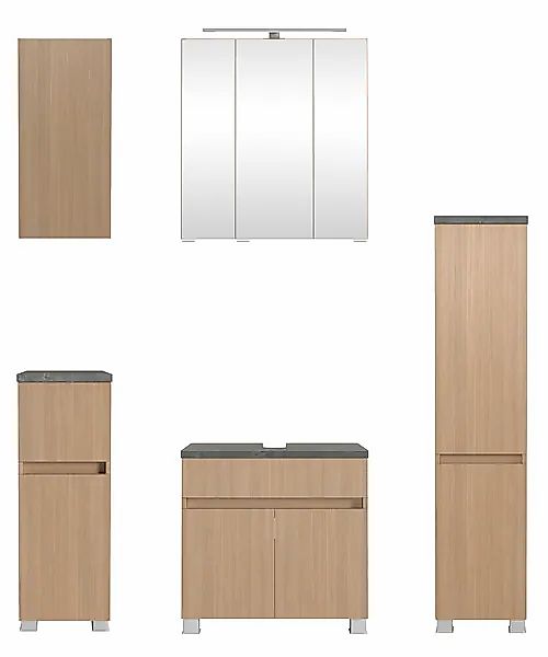 welltime Badmöbel-Set »EIXO, 5tlg.-Set: Spiegelschrank, Unterbeckenschrank günstig online kaufen