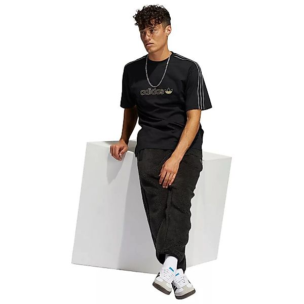 Adidas Originals Shadow Stripe Kurzarm T-shirt M Black / Wonder White günstig online kaufen