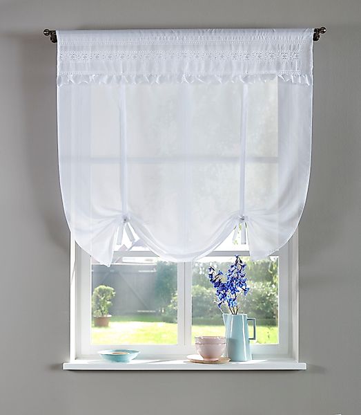 Home affaire Bindegardine "LISA" Stangendurchzug 1 Stk. tlg. transparent, B günstig online kaufen