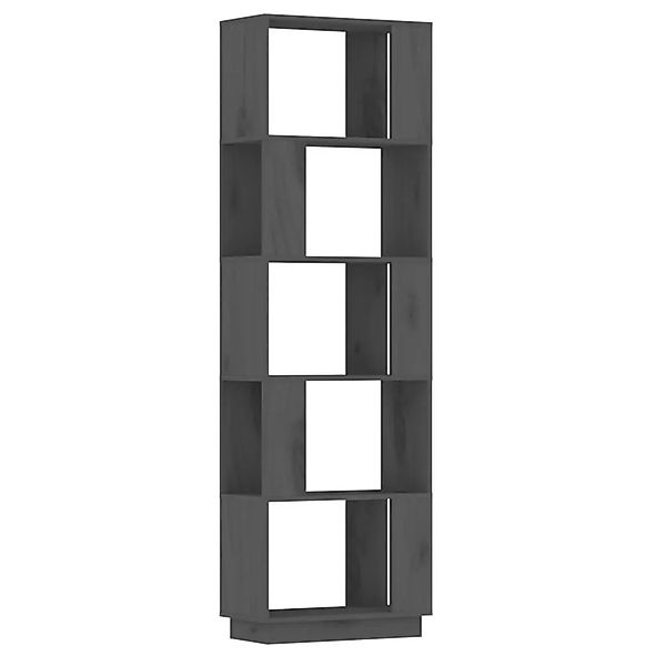 vidaXL Bücherregal/Raumteiler Grau 51x25x163,5 cm Massivholz Kiefer 814046 günstig online kaufen