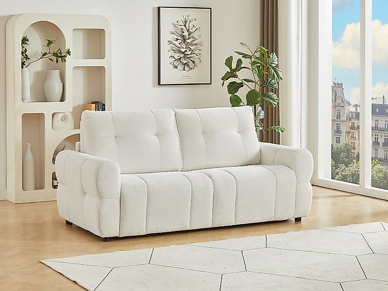 3-Sitzer-Schlafsofa aus beigem Chenille-Stoff ECORIA günstig online kaufen