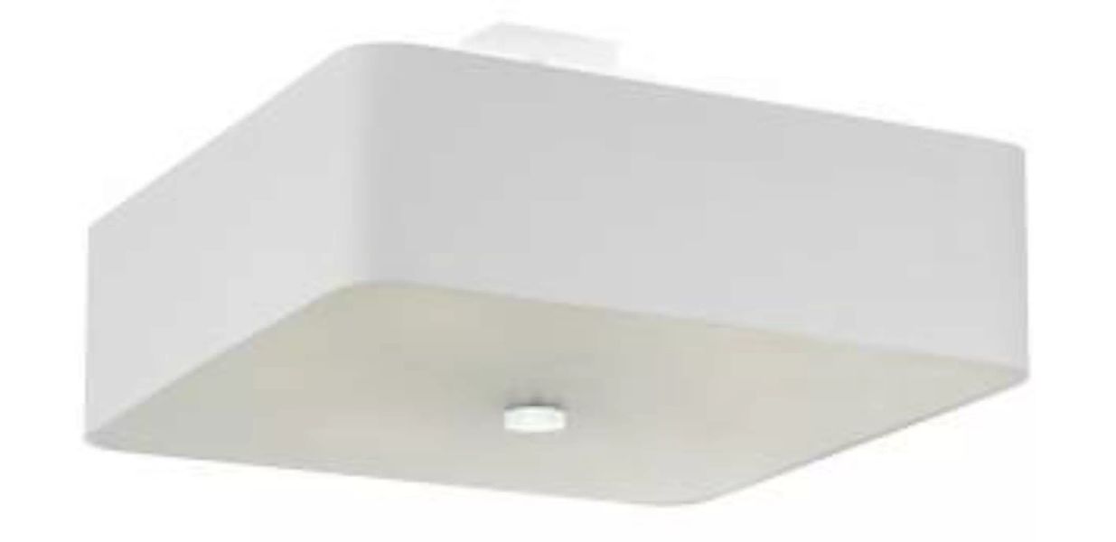 Deckenlampe Weiß quadratisch B: 45 cm Stoff Glas 5x E27 günstig online kaufen