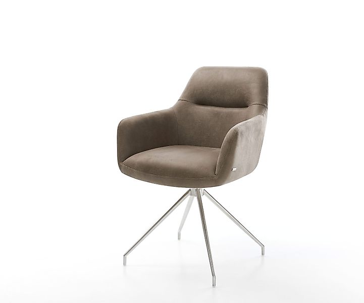 Esszimmerstuhl Pejo-Flex Mikrofaser Taupe Vintage Kreuzgestell konisch Edel günstig online kaufen