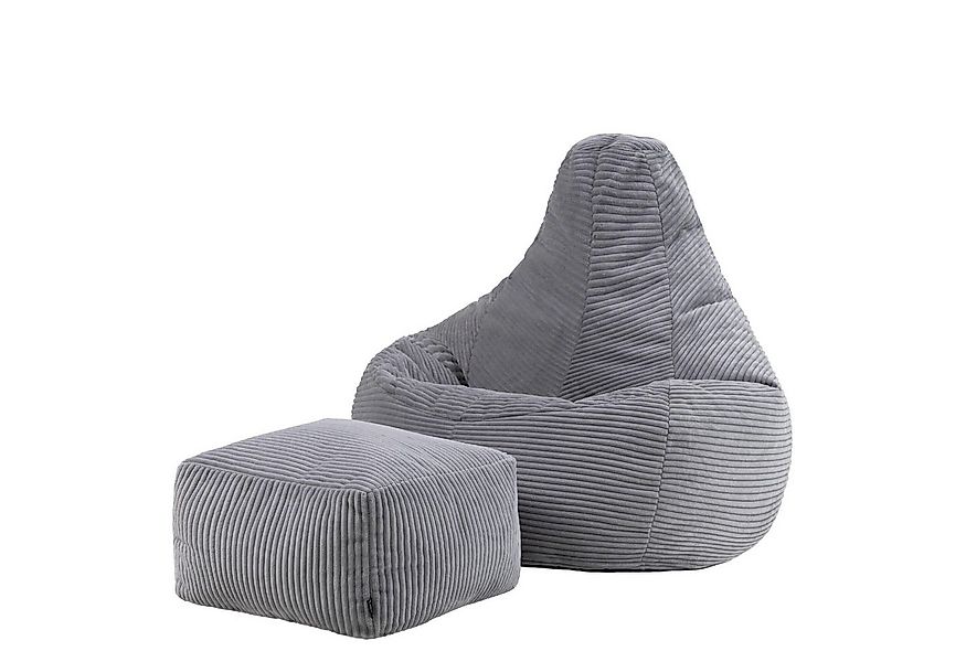 icon Sitzsack Sessel mit Liege aus Cord „Dalton“ mit Hocker (Spar-Set, 1 x günstig online kaufen