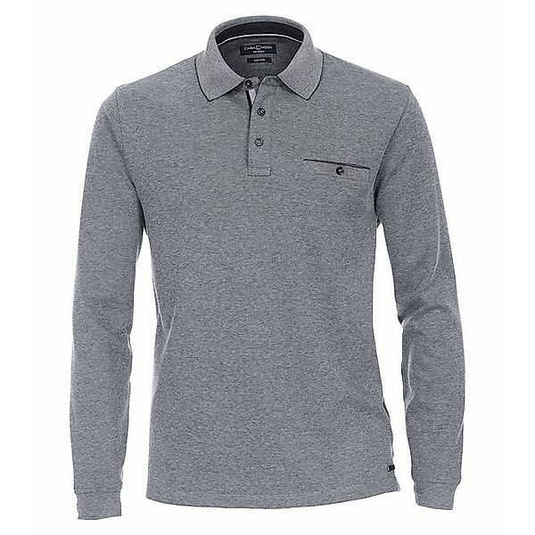 CASAMODA Langarm-Poloshirt CasaModa Übergrößen Langarm-Poloshirt silber-nav günstig online kaufen