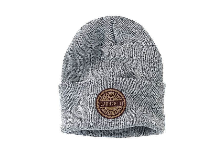 Carhartt Beanie Knit Rugged Wear Patch Beanie Heather Grau günstig online kaufen