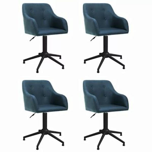vidaXL Esszimmerstühle 4 Stk. Drehbar Blau Stoff Esszimmerstuhl blau günstig online kaufen
