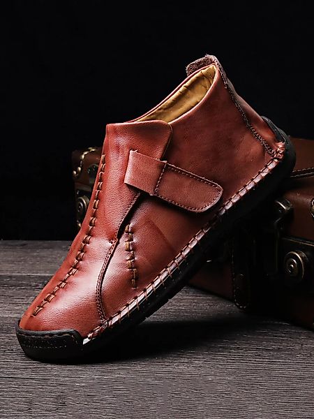 Menico Large Size Männer Handnähen Hakenschlaufe Leder Knöchel Stiefel günstig online kaufen