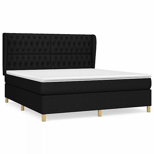 vidaXL Boxspringbett mit Matratze Schwarz 180x200 cm Stoff1378914 günstig online kaufen