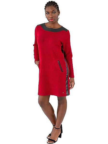 Gio Milano Midikleid G31-5601, Jacquard "Bubble gum" mit Lederimitatblende günstig online kaufen