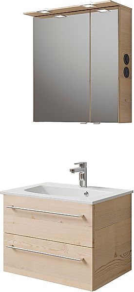 Saphir Badmöbel-Set »Serie 6025 2-teilig Mineralmarmor-Waschtisch mit LED-S günstig online kaufen