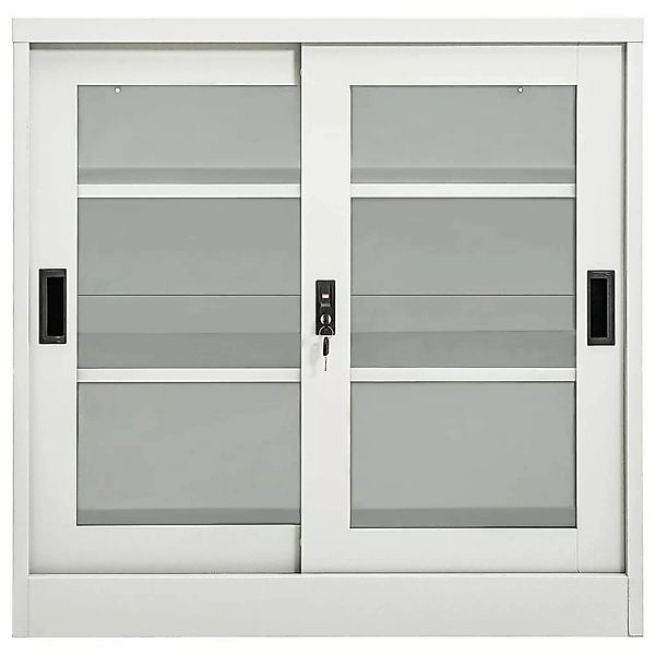 Schrank Mit Schiebetür Hellgrau 90x40x90 Cm Stahl günstig online kaufen