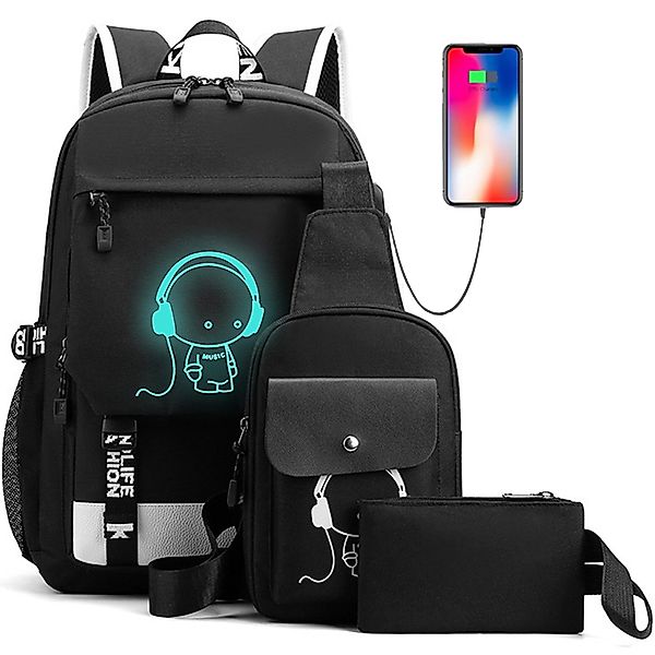 Masbekte Schulrucksack 3-In-1 Schulranzen, Laptop Notebook günstig online kaufen