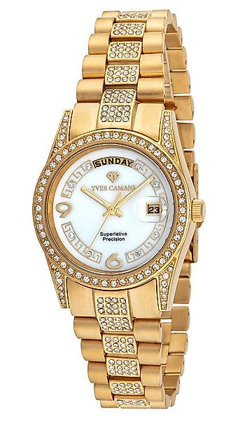 Yves Camani Quarzuhr TIBERIUS, Edelstahlband, Zirkonia-Kristalle, Datums- u günstig online kaufen