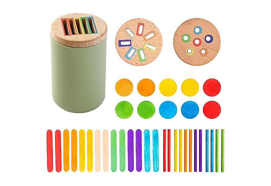 CLTYQ Lernspielzeug 3-in-1 Montessori Spielzeug,Holz Sortier & Stapelspielz günstig online kaufen