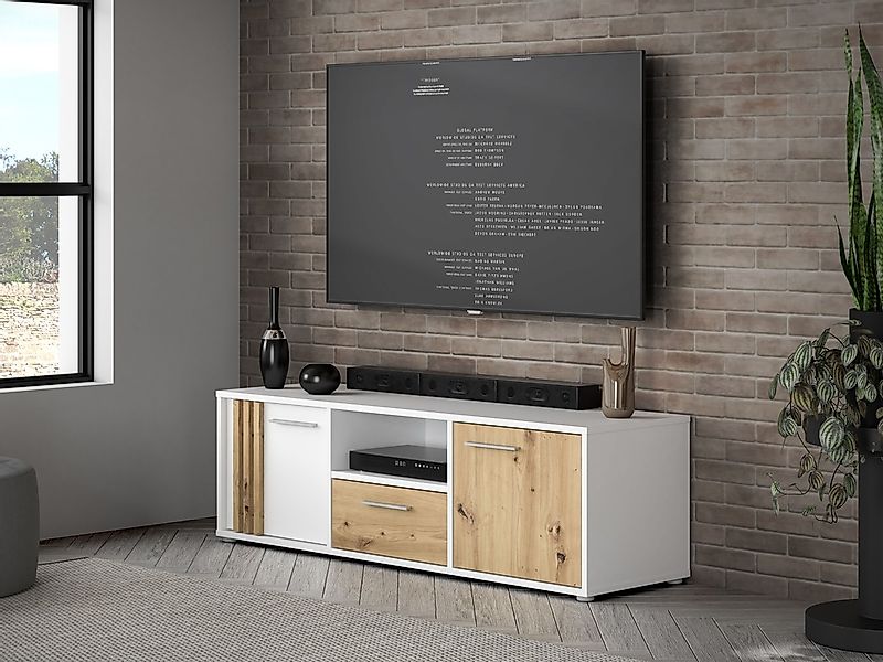 FORTE Lowboard "Cardigan TV-Board, TV-Schrank", TV-Board, 2 farbig, Staurau günstig online kaufen