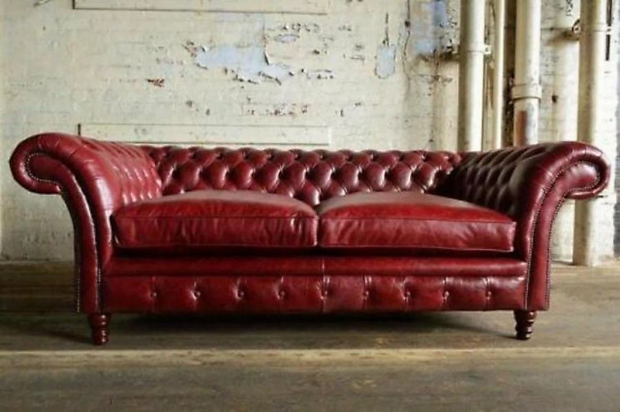 JVmoebel 3-Sitzer Bordaux 3 Sitzer Chestrerfield Leder Sofa Couch Polster, günstig online kaufen