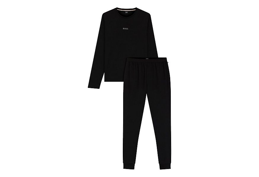 BOSS Pyjama Xmas Long Set (2 tlg) mit Markenschriftzug auf dem Oberteil günstig online kaufen