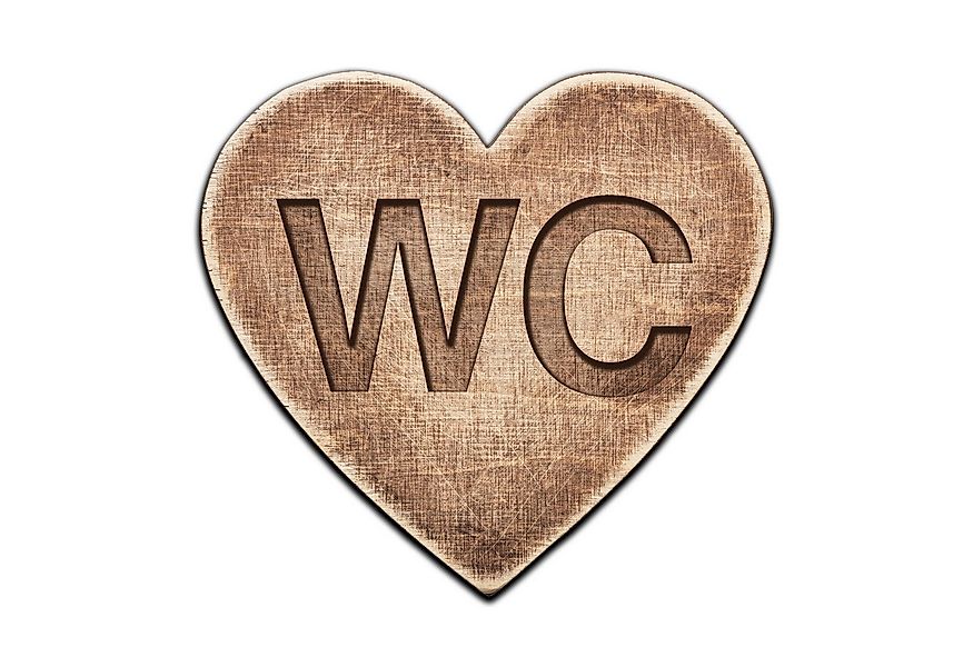Clever-Kauf-24 Alu-Dibond-Druck WC Türschild "WC" in Herzform Holzoptik günstig online kaufen