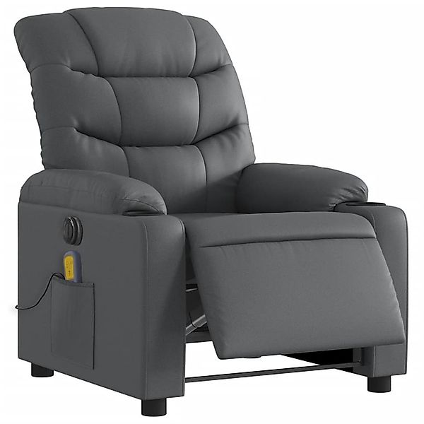 vidaXL Sessel Massagesessel Elektrisch Grau Kunstleder günstig online kaufen