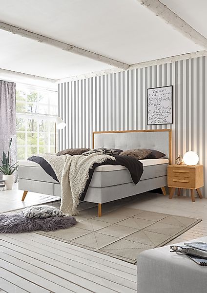 HASENA Boxspringbett "Nordic" modernes Design, Nordic Bett, gestepptes Kopf günstig online kaufen