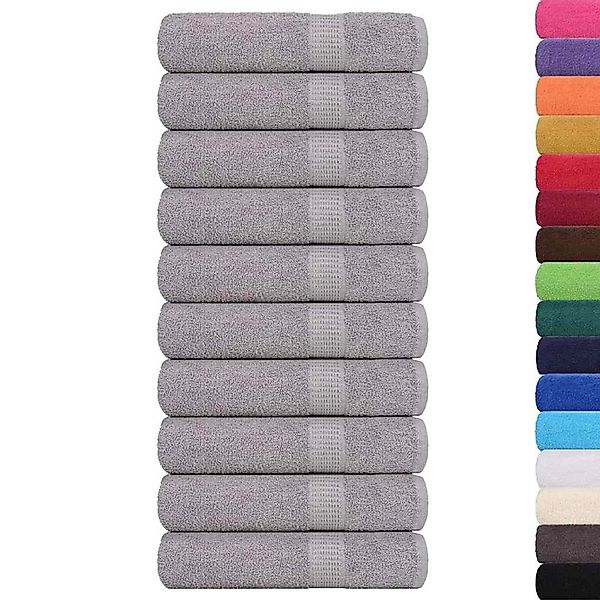 vidaXL Handtücher 10 Stk Grau 50x100 cm 360 g/m² 100% Baumwolle 136832 günstig online kaufen