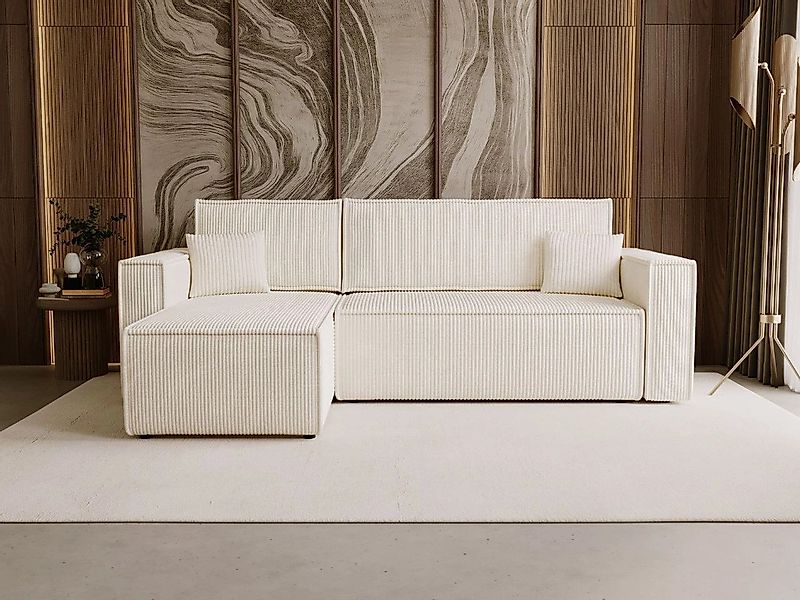GrainGold Ecksofa mit Schlaffunktion und Bettkasten PRATO L - 253x145 cm, B günstig online kaufen