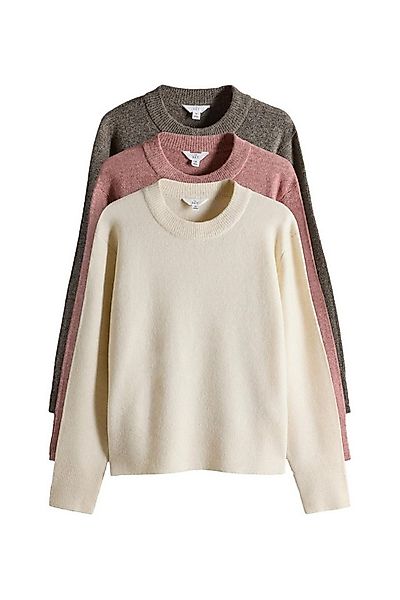 The Set Rundhalspullover The Set Rundhalspullover mit Wolle, 3er-Pack (3-tl günstig online kaufen