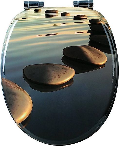 Woltu WC-Sitz, WC-Sitz MDF mit Absenkautomatik Stones Grau günstig online kaufen