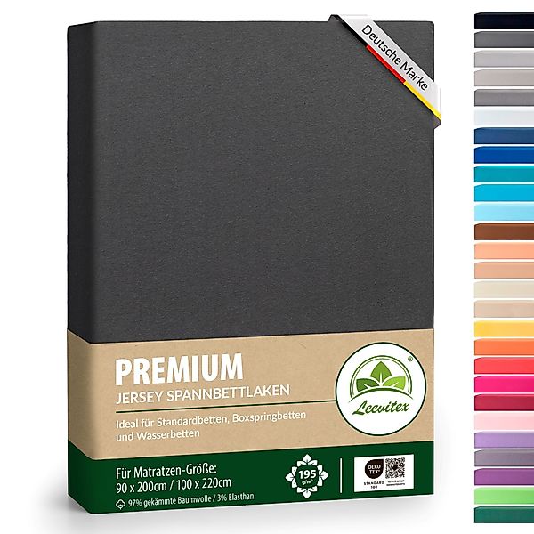 leevitex® Spannbettlaken Premium Spannbettlaken, 97% Mako-Jersey-Baumwolle günstig online kaufen