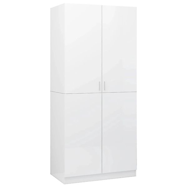 vidaXL Kleiderschrank Hochglanz-Weiß 80x52x180 cm Holzwerkstoff Modell 1 günstig online kaufen