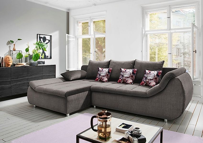 INOSIGN Ecksofa "Imola elegant und modern, aktuelle Steppung im Sitz, beque günstig online kaufen
