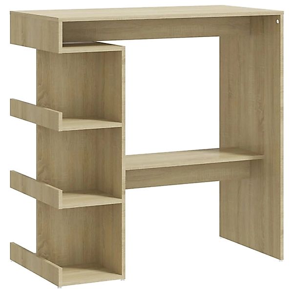vidaXL Bartisch mit Regal Sonoma-Eiche 100x50x101,5 cm Holzwerkstoff günstig online kaufen