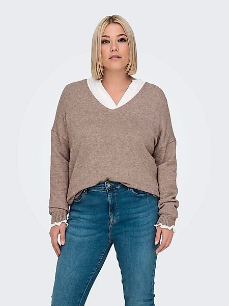 ONLY CARMAKOMA V-Ausschnitt-Pullover CARMARGARETA LS PULLOVER KNT NOOS günstig online kaufen