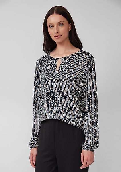 s.Oliver Langarmshirt T-Shirt mit All-over-Print und günstig online kaufen