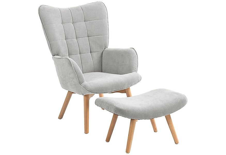furnicato Relaxsessel Akzentsessel mit Hocker, Relaxsessel, Armlehnstuhl, G günstig online kaufen