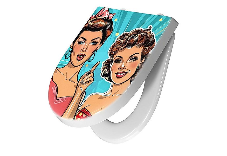 Primedeco WC-Sitz mit Absenkautomatik Motiv Retro Frauen Illustration (1-St günstig online kaufen