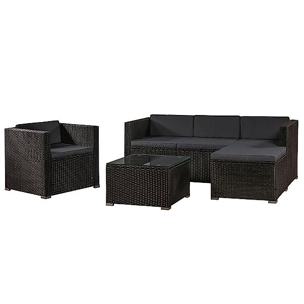 Juskys Gartenlounge-Set Punta Cana, (Set, Sitzgruppe), Polyrattan Sitzgarni günstig online kaufen