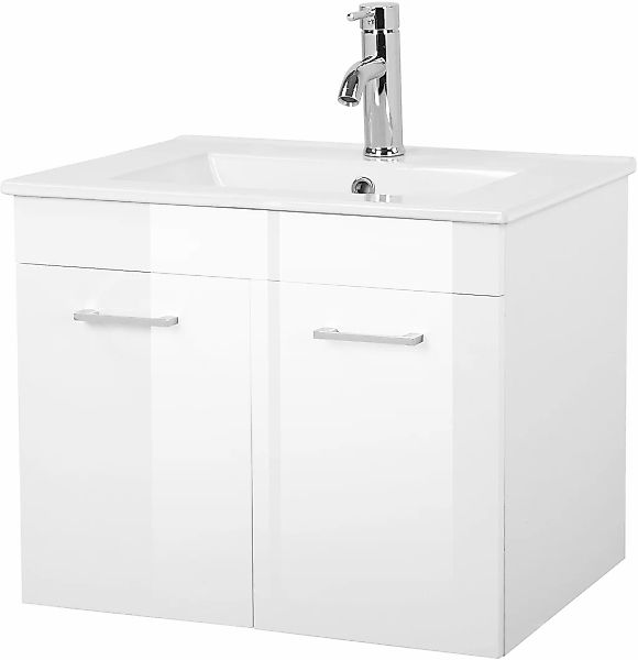 welltime Waschtisch "Florenz, Breite 60cm, 2 Tür, 2 Fächer, MDF-Front" Komp günstig online kaufen