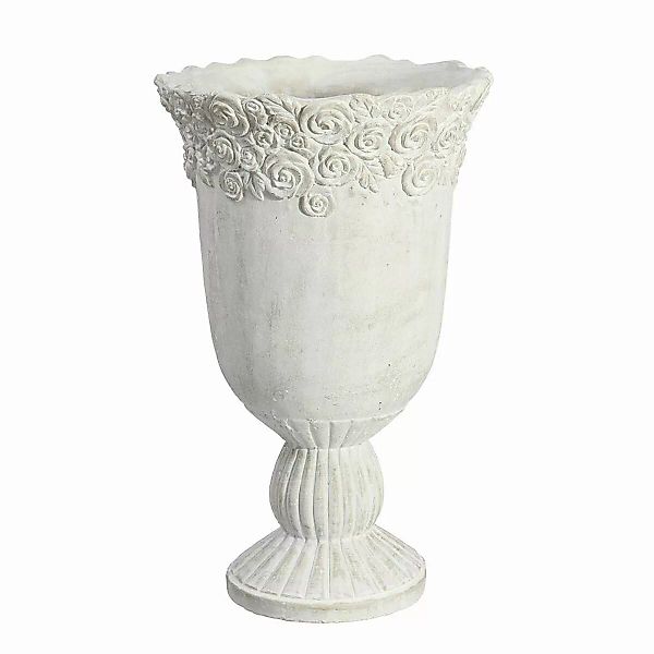 Vase 31 X 31 X 47,5 Cm Zement Weiß günstig online kaufen